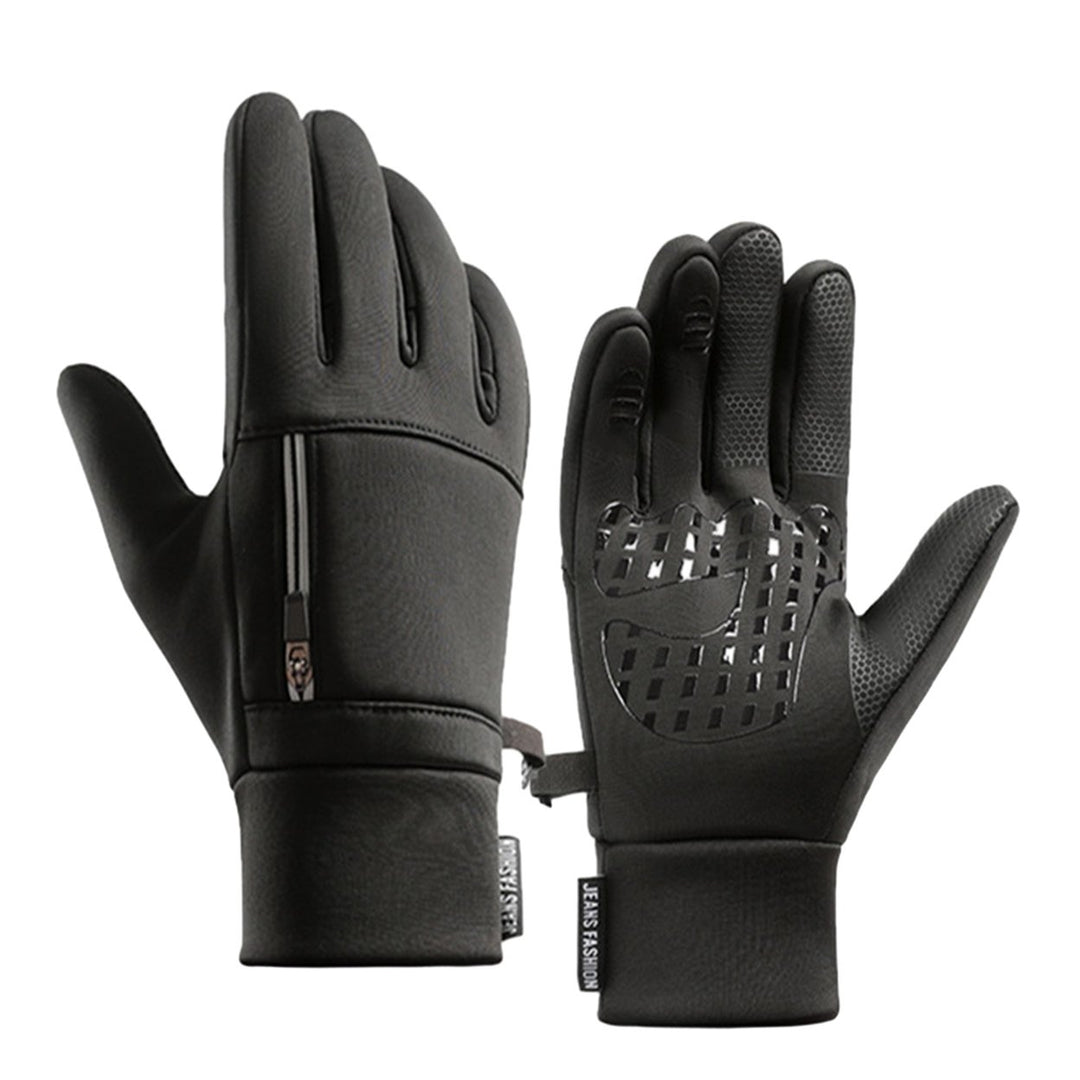 1 Pair Winter Cycling Gloves Great Friction Particle Palm Finger-flip Touch Screen Unisex Soft Gloves Image 1