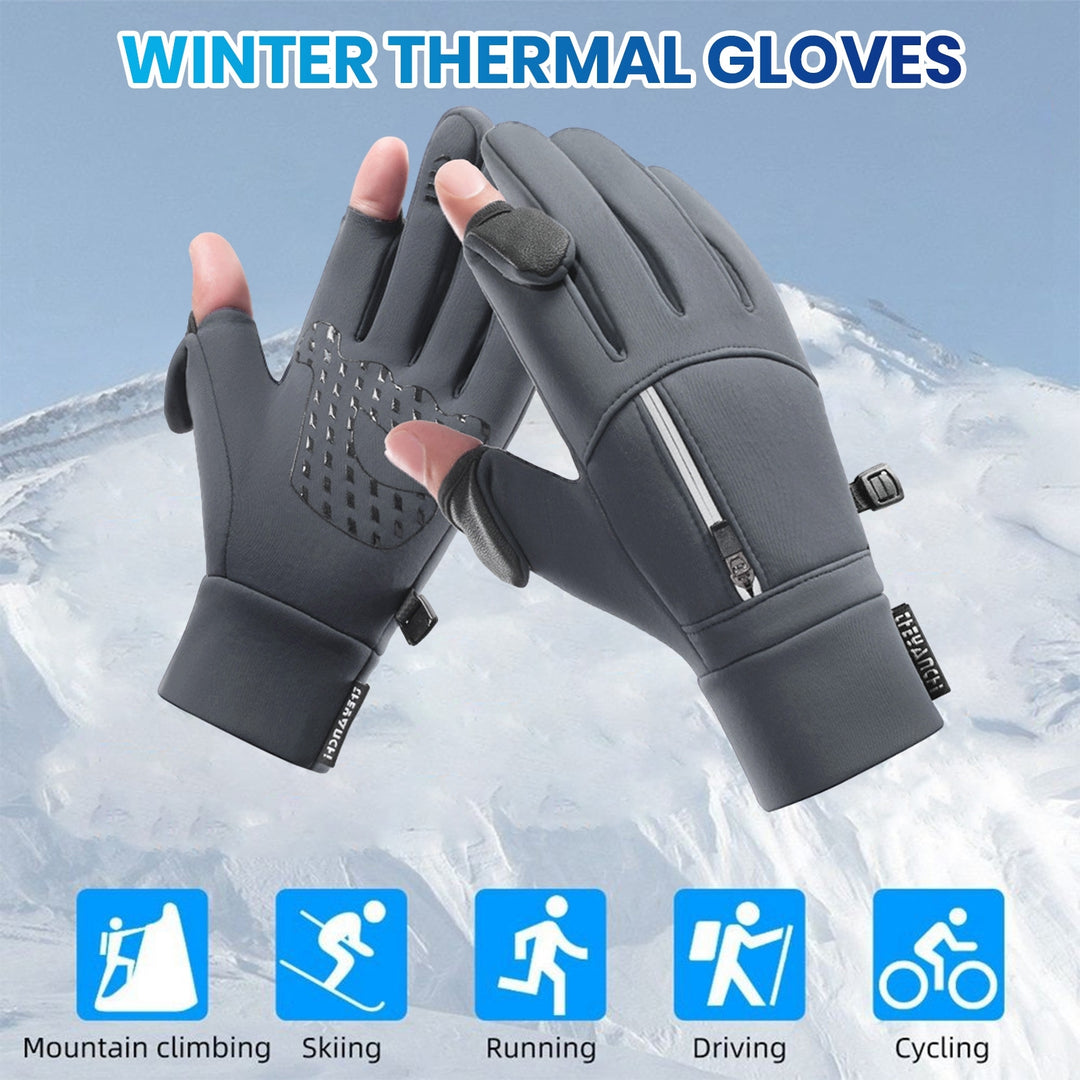 1 Pair Winter Cycling Gloves Great Friction Particle Palm Finger-flip Touch Screen Unisex Soft Gloves Image 7