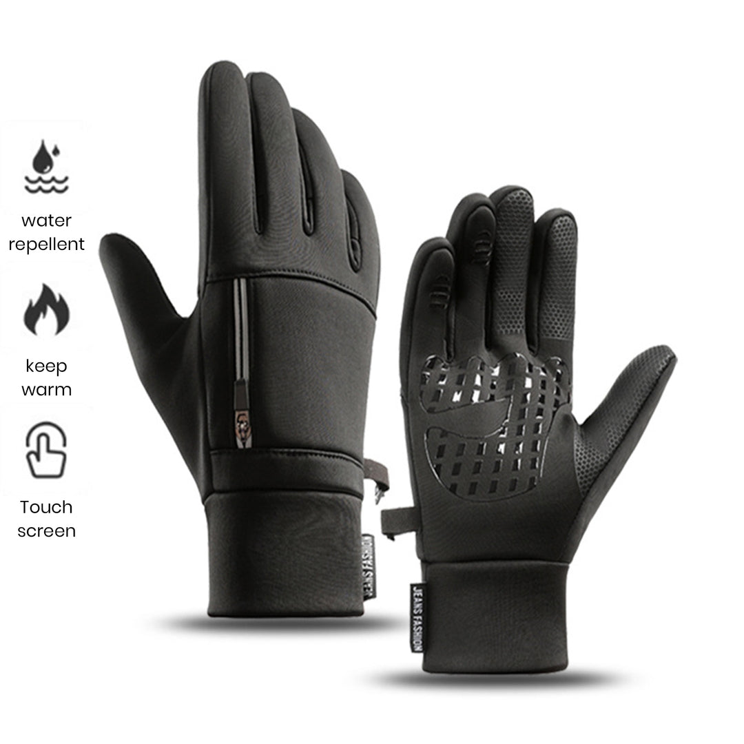 1 Pair Winter Cycling Gloves Great Friction Particle Palm Finger-flip Touch Screen Unisex Soft Gloves Image 8