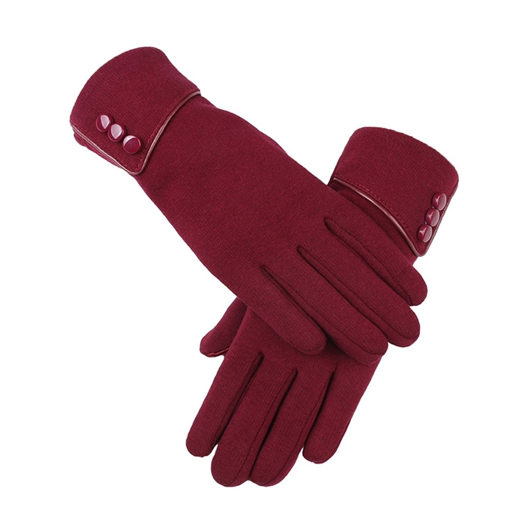 1 Pair Cozy Winter Fleece Gloves Gift Autumn Keep Warm Snow Delicate Design Minimalistic Christmas Gloves Image 1