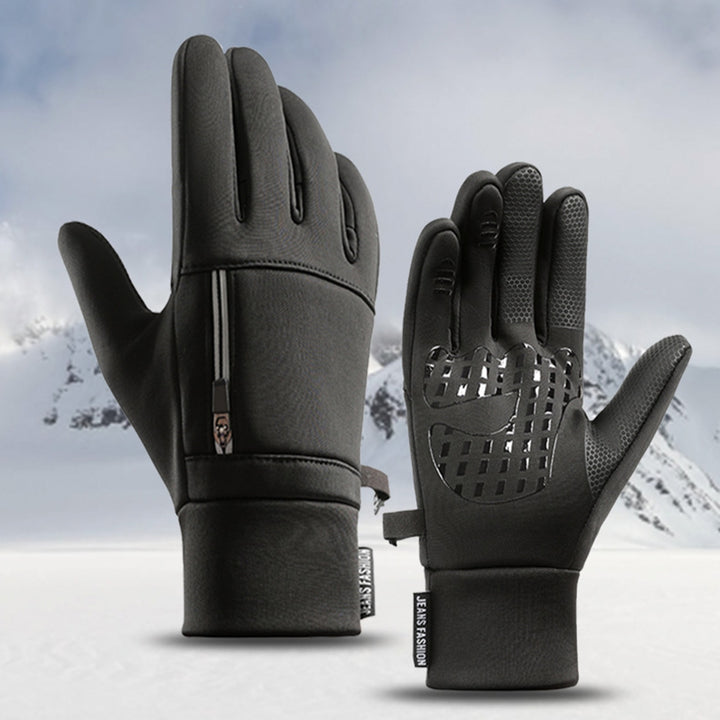 1 Pair Winter Cycling Gloves Great Friction Particle Palm Finger-flip Touch Screen Unisex Soft Gloves Image 11