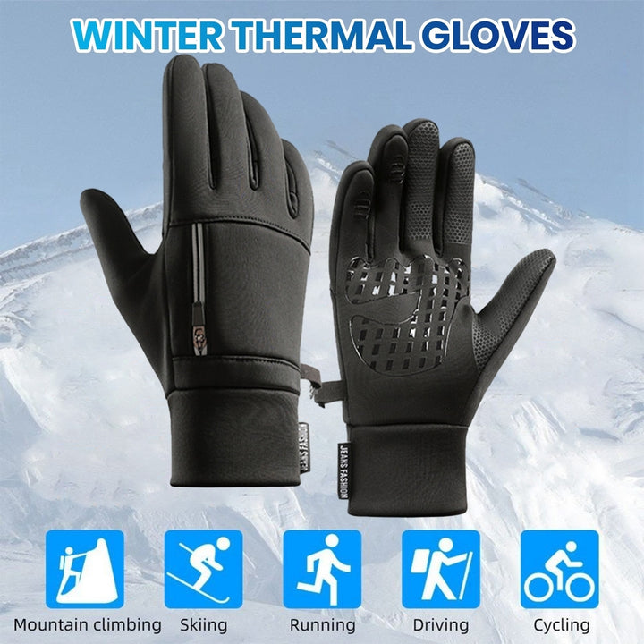 1 Pair Winter Cycling Gloves Great Friction Particle Palm Finger-flip Touch Screen Unisex Soft Gloves Image 12