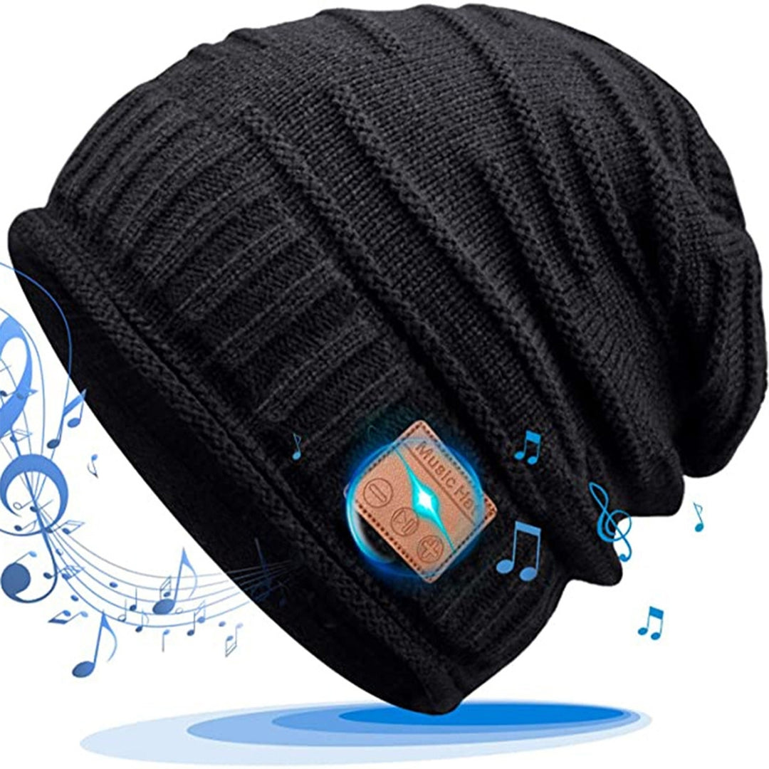 Bluetooth-compatible Headphone Hat Unisex Knitted Thick Elastic Warm Anti-slip HIFI Sound Windproof Cold Resistant Image 1