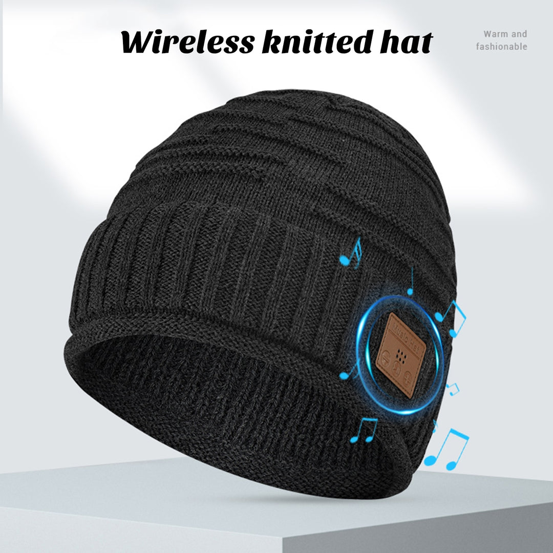 Bluetooth-compatible Headphone Hat Unisex Knitted Thick Elastic Warm Anti-slip HIFI Sound Windproof Cold Resistant Image 7