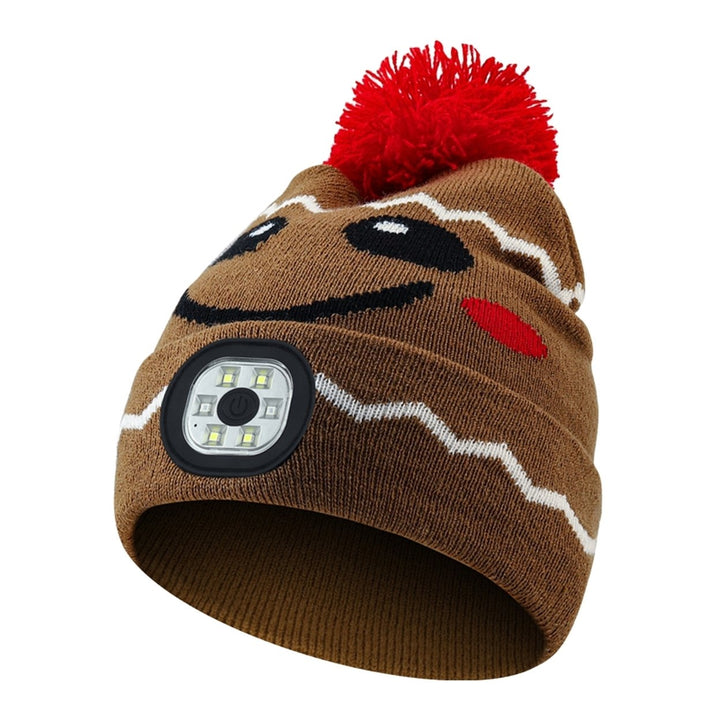Children Knitted Hat with Removable LED Light Adjustable Brightness Quick Winter Warmth Super Soft Acrylic Blend Image 1