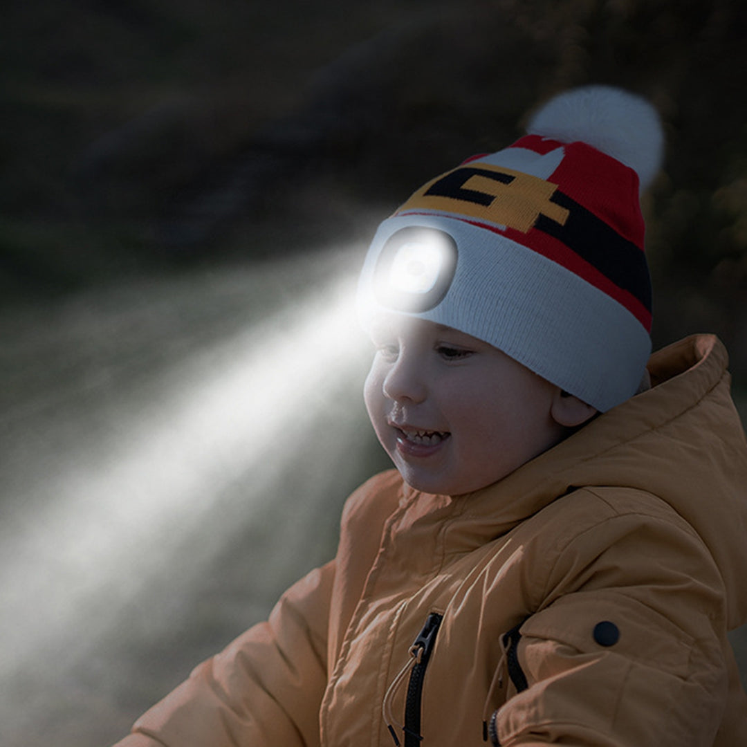 Children Knitted Hat with Removable LED Light Adjustable Brightness Quick Winter Warmth Super Soft Acrylic Blend Image 7