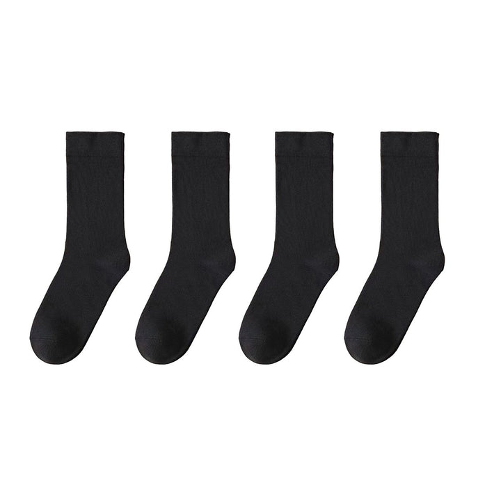 2 Pairs Winter Fall Socks Mid-tube Solid Color Soft Anti-slip Warm Ankle Protection High Elasticity No Odor Breathable Image 2