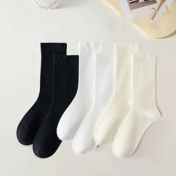 2 Pairs Winter Fall Socks Mid-tube Solid Color Soft Anti-slip Warm Ankle Protection High Elasticity No Odor Breathable Image 7