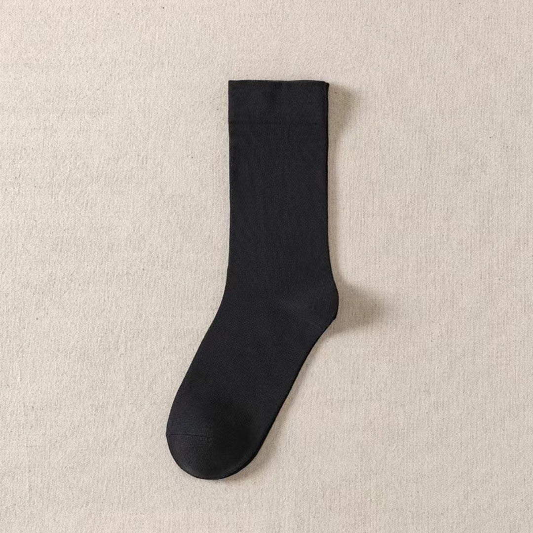 2 Pairs Winter Fall Socks Mid-tube Solid Color Soft Anti-slip Warm Ankle Protection High Elasticity No Odor Breathable Image 10