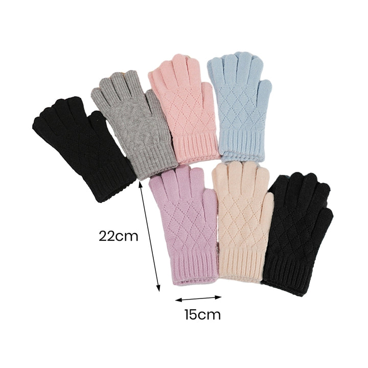 1 Pair Chic Minimalistic Knitted Gloves Warm Stylish Gift Winter Cold Proof Thickened Design Solid Color Gloves Image 11