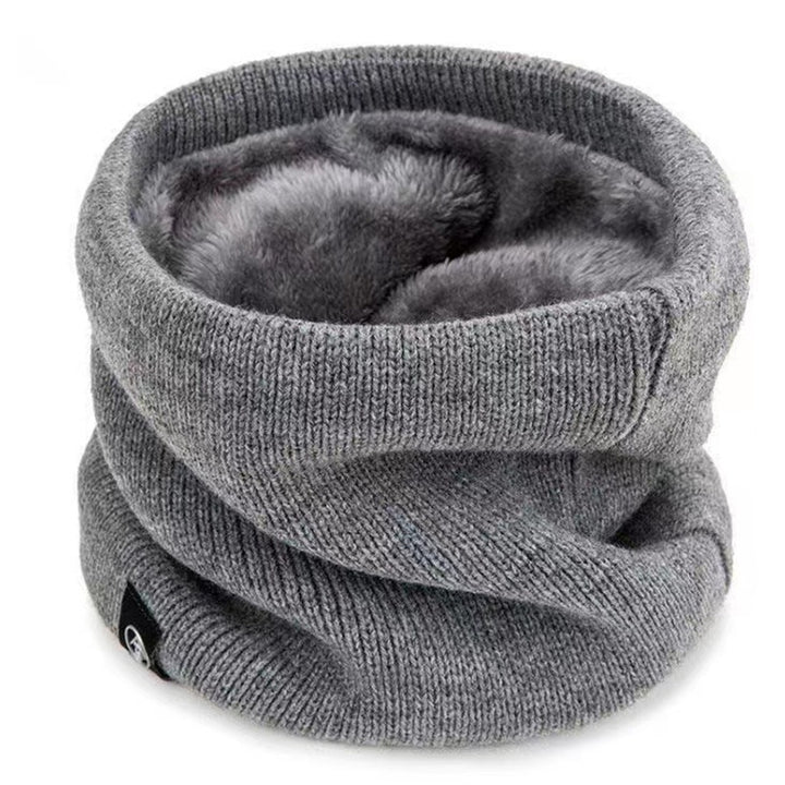 Knitted Neck Warmer Fall Winter Windproof Thick Plush Lining Solid Color Warm Cold Weather Men Women Outdoor Cycling Image 3