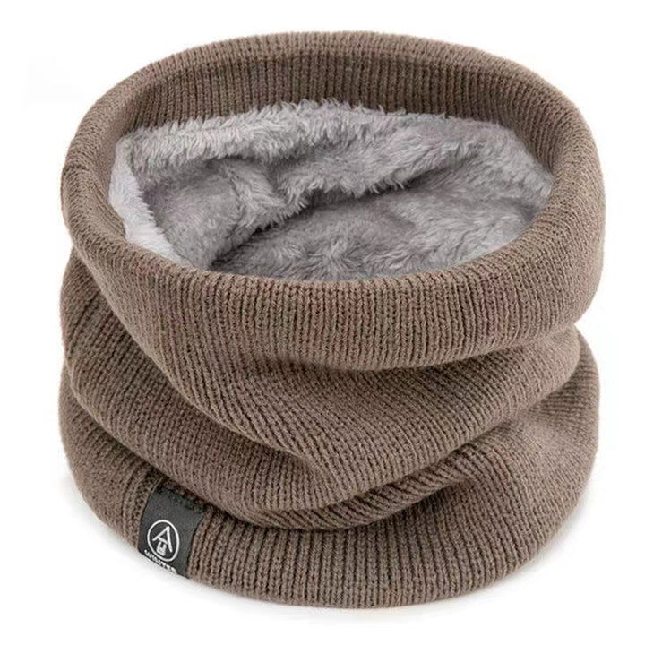 Knitted Neck Warmer Fall Winter Windproof Thick Plush Lining Solid Color Warm Cold Weather Men Women Outdoor Cycling Image 4