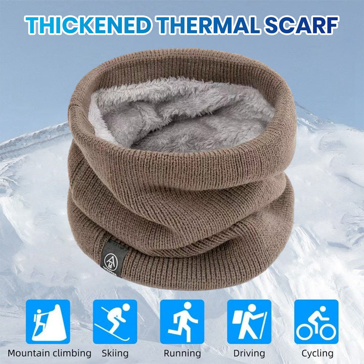 Knitted Neck Warmer Fall Winter Windproof Thick Plush Lining Solid Color Warm Cold Weather Men Women Outdoor Cycling Image 8