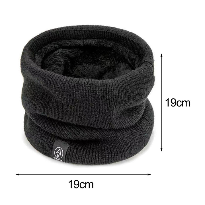 Knitted Neck Warmer Fall Winter Windproof Thick Plush Lining Solid Color Warm Cold Weather Men Women Outdoor Cycling Image 10