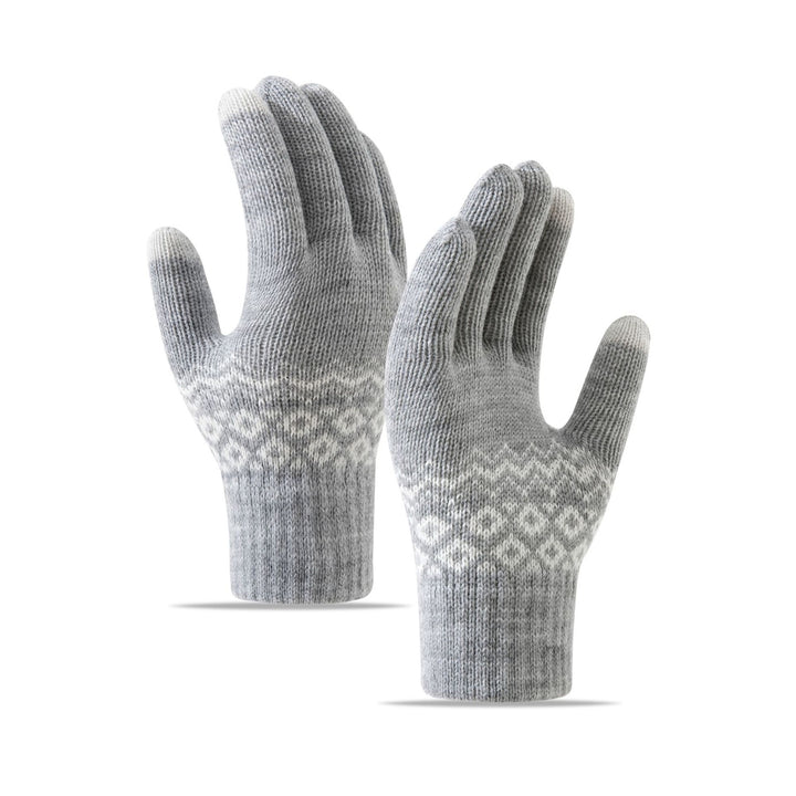 1 Pair Winter Warm Knitted Gloves for Women Men Touch Screen Full Finger Gloves Cold Weather Image 4