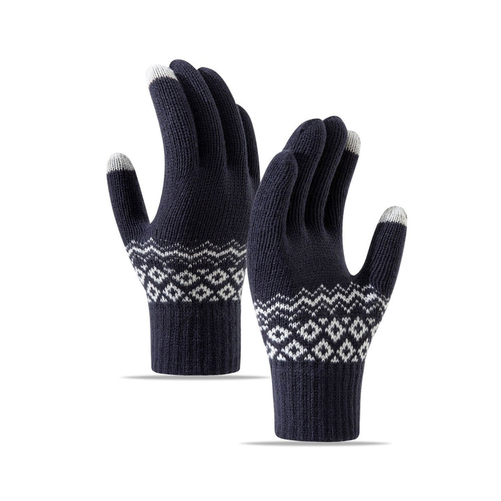 1 Pair Winter Warm Knitted Gloves for Women Men Touch Screen Full Finger Gloves Cold Weather Image 6