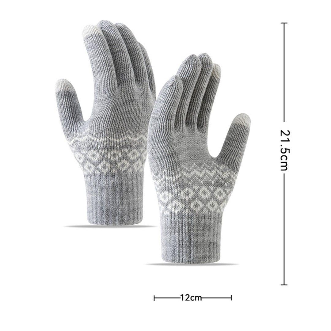 1 Pair Winter Warm Knitted Gloves for Women Men Touch Screen Full Finger Gloves Cold Weather Image 10