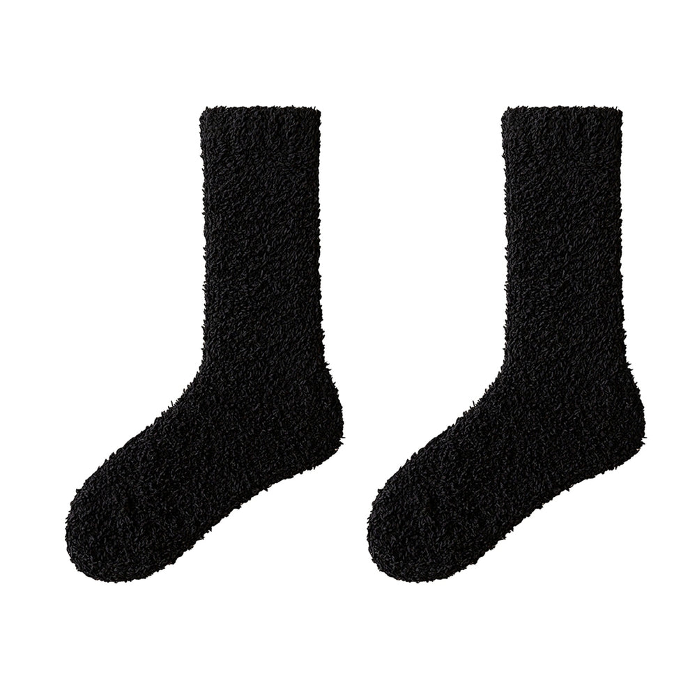 1 Pair Cozy Plush Winter Socks Warm Breathable Versatile Autumn Thickened Design Socks Unisex Accessories Image 2