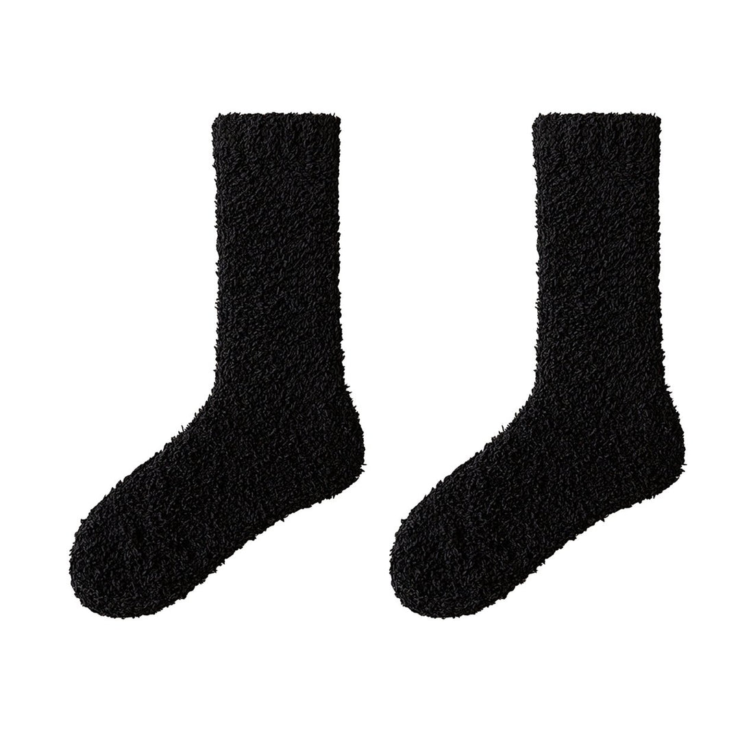 1 Pair Cozy Plush Winter Socks Warm Breathable Versatile Autumn Thickened Design Socks Unisex Accessories Image 1