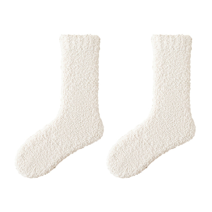 1 Pair Cozy Plush Winter Socks Warm Breathable Versatile Autumn Thickened Design Socks Unisex Accessories Image 3