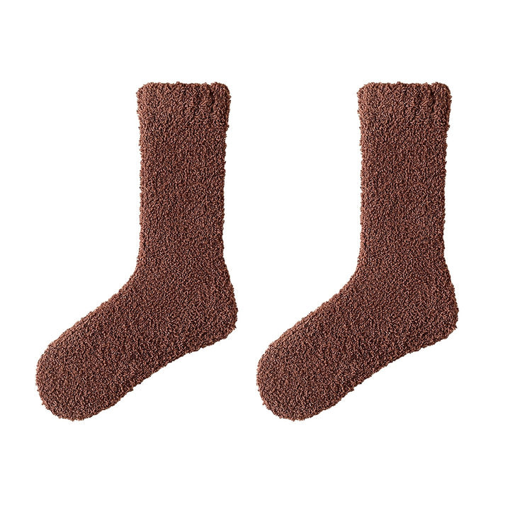 1 Pair Cozy Plush Winter Socks Warm Breathable Versatile Autumn Thickened Design Socks Unisex Accessories Image 4