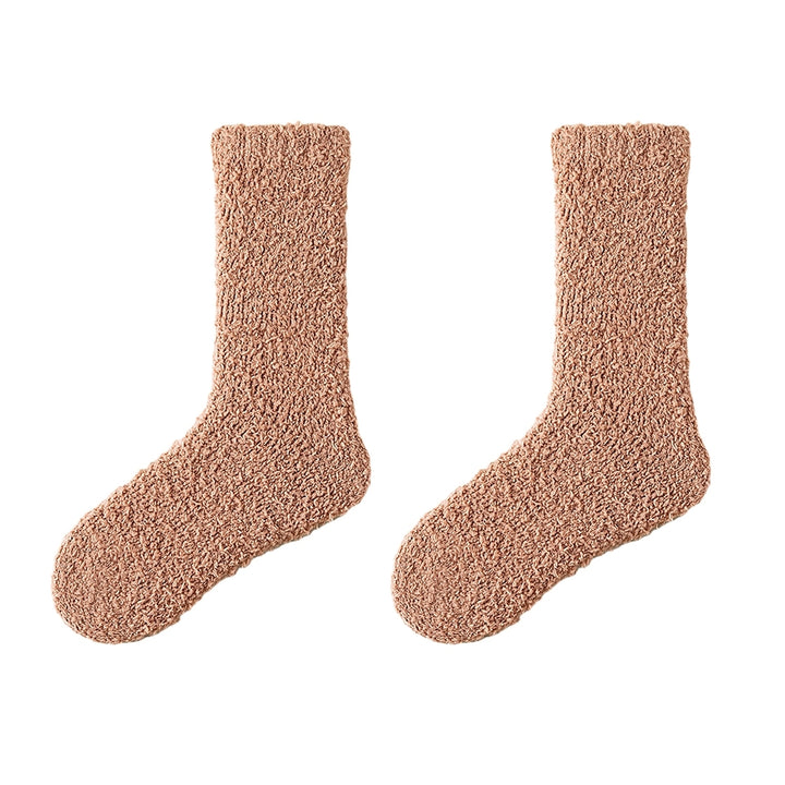 1 Pair Cozy Plush Winter Socks Warm Breathable Versatile Autumn Thickened Design Socks Unisex Accessories Image 6