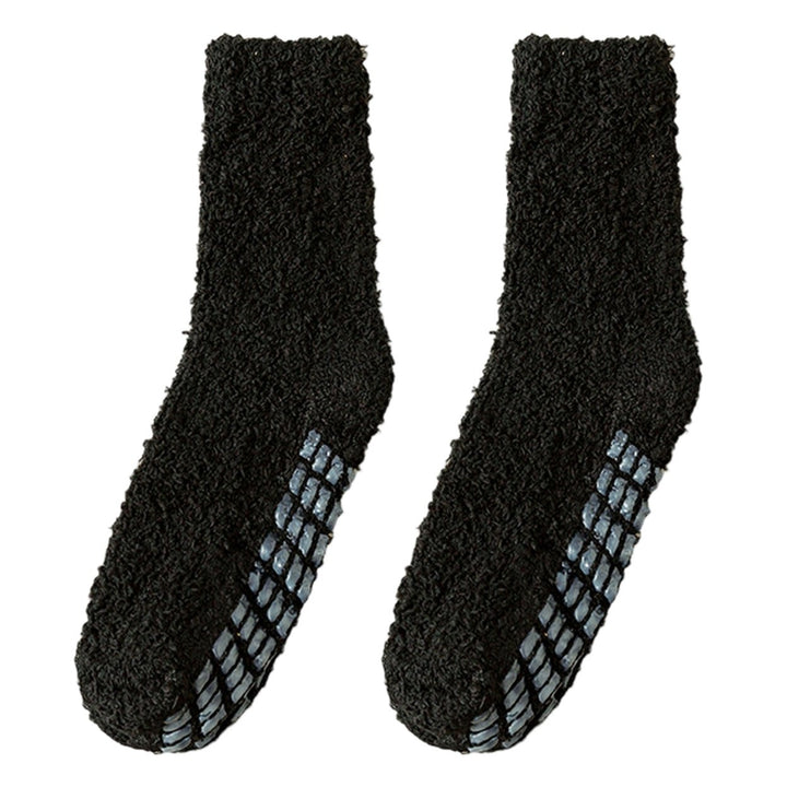 1 Pair Non-Slip Fuzzy Cozy Socks Super Soft Non-Fading Cold Protection Winter Warm Fluffy Sleep Socks for Women Image 1