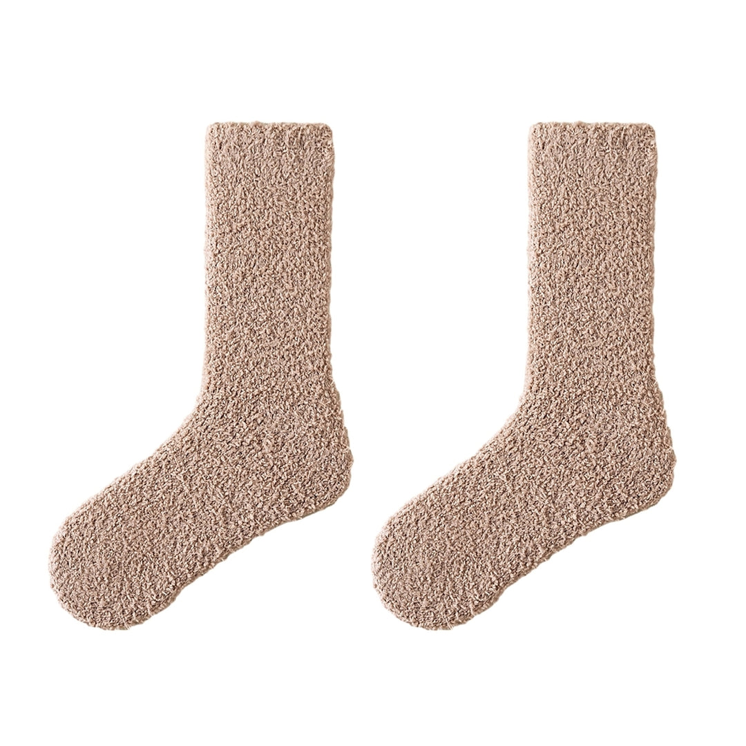 1 Pair Cozy Plush Winter Socks Warm Breathable Versatile Autumn Thickened Design Socks Unisex Accessories Image 7