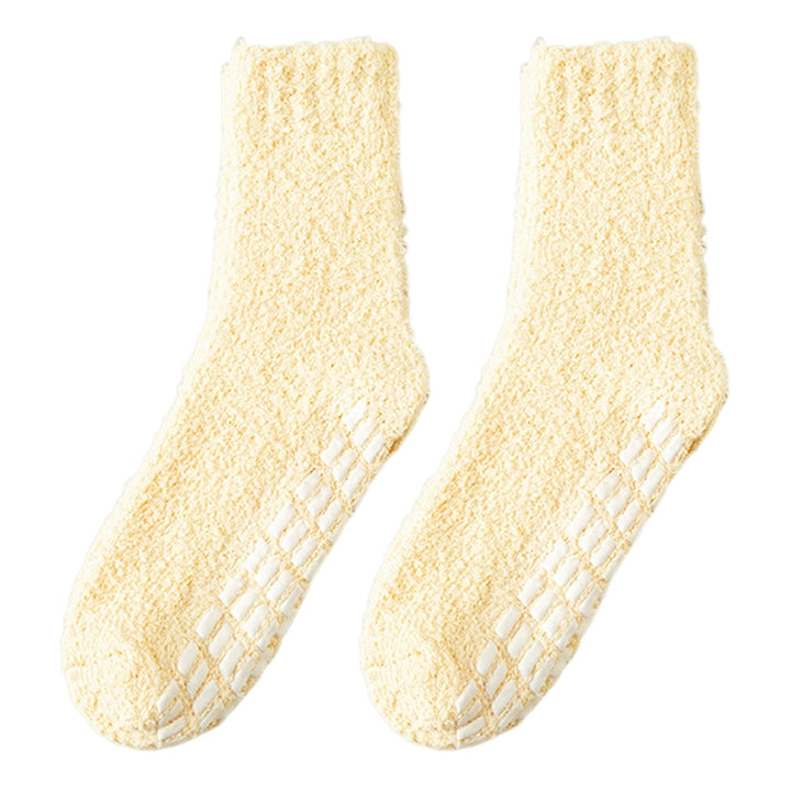 1 Pair Non-Slip Fuzzy Cozy Socks Super Soft Non-Fading Cold Protection Winter Warm Fluffy Sleep Socks for Women Image 6