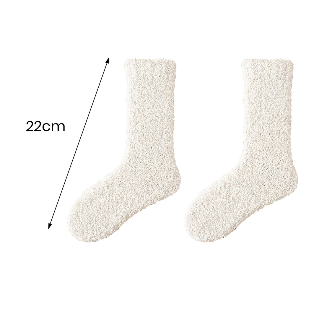 1 Pair Cozy Plush Winter Socks Warm Breathable Versatile Autumn Thickened Design Socks Unisex Accessories Image 12