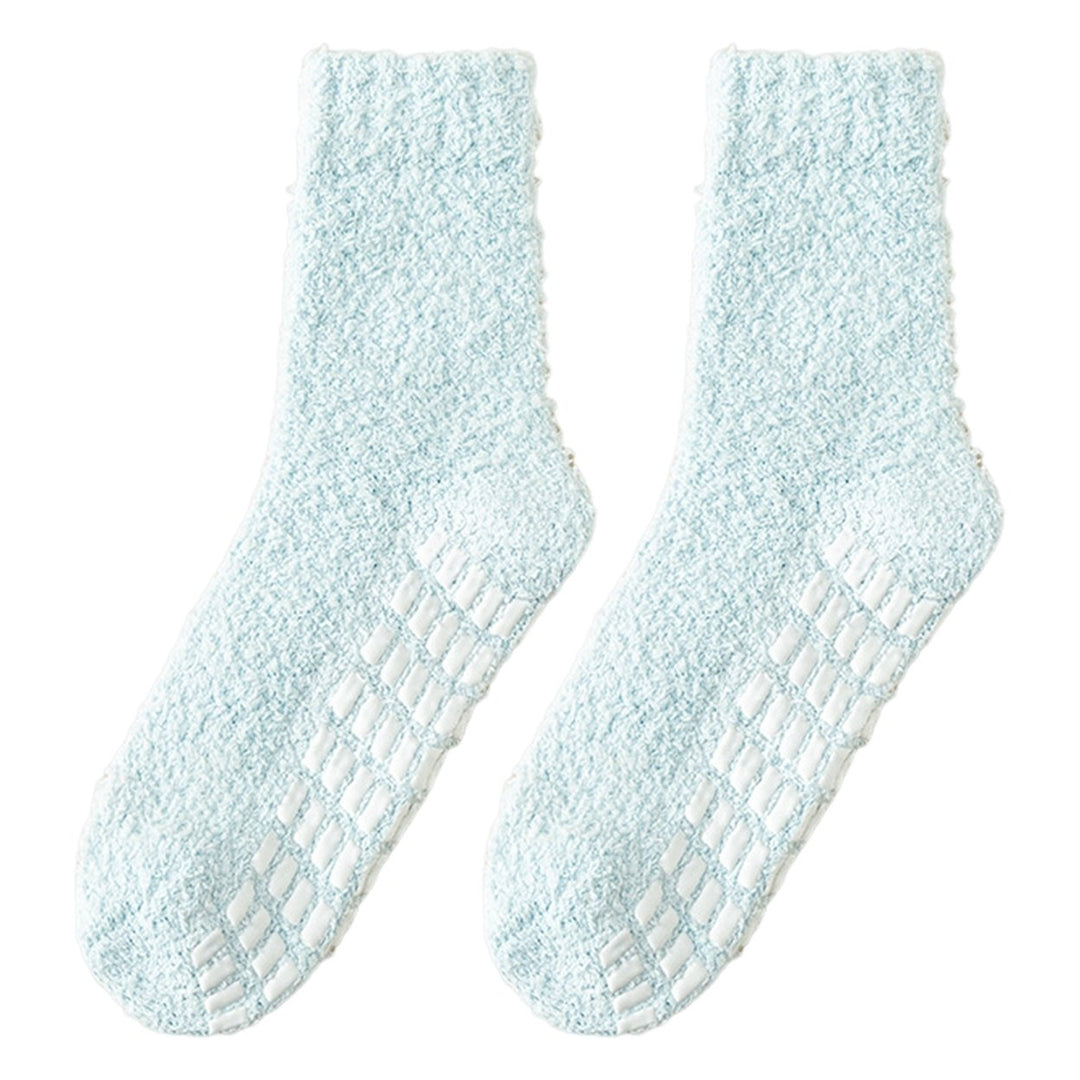 1 Pair Non-Slip Fuzzy Cozy Socks Super Soft Non-Fading Cold Protection Winter Warm Fluffy Sleep Socks for Women Image 1