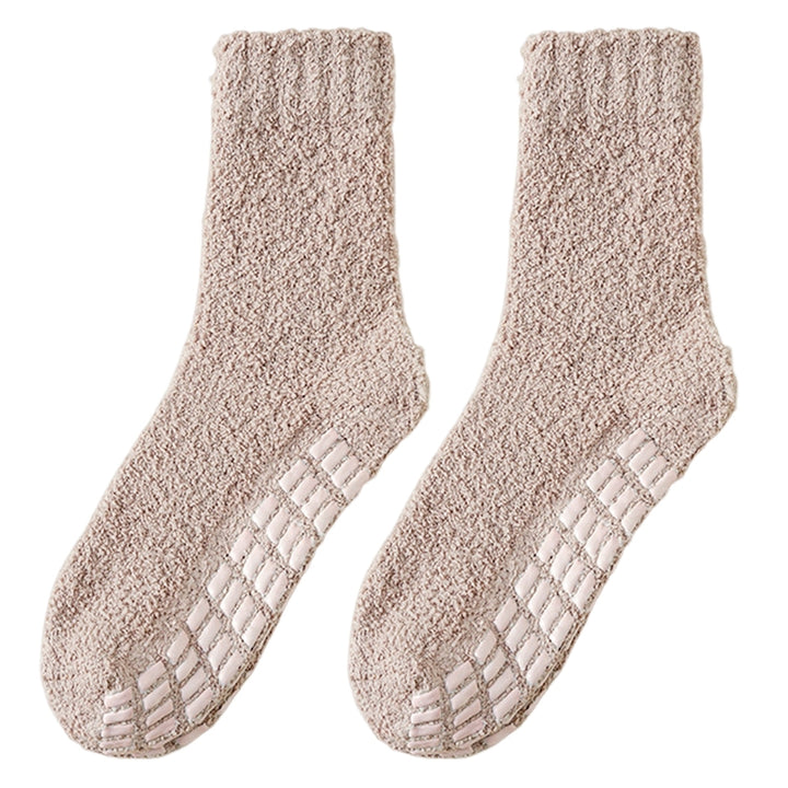 1 Pair Non-Slip Fuzzy Cozy Socks Super Soft Non-Fading Cold Protection Winter Warm Fluffy Sleep Socks for Women Image 11