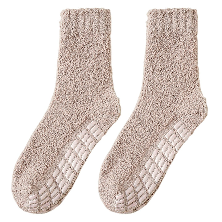 1 Pair Non-Slip Fuzzy Cozy Socks Super Soft Non-Fading Cold Protection Winter Warm Fluffy Sleep Socks for Women Image 1