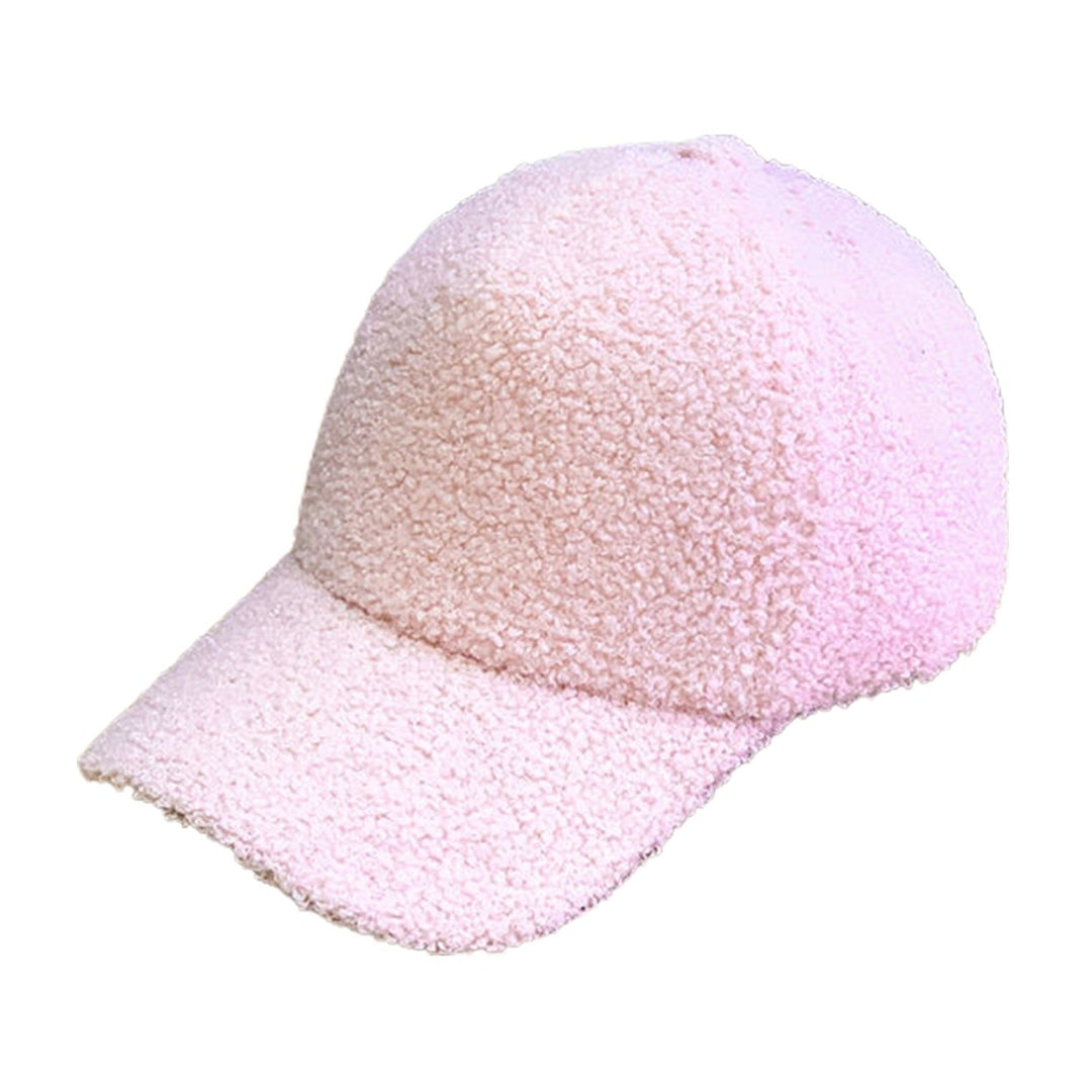 Plush Baseball Cap Autumn Winter Fuzzy Curved Brim Windproof Warm UV Protection Men Women Adults Outdoor Sports Casual Image 1