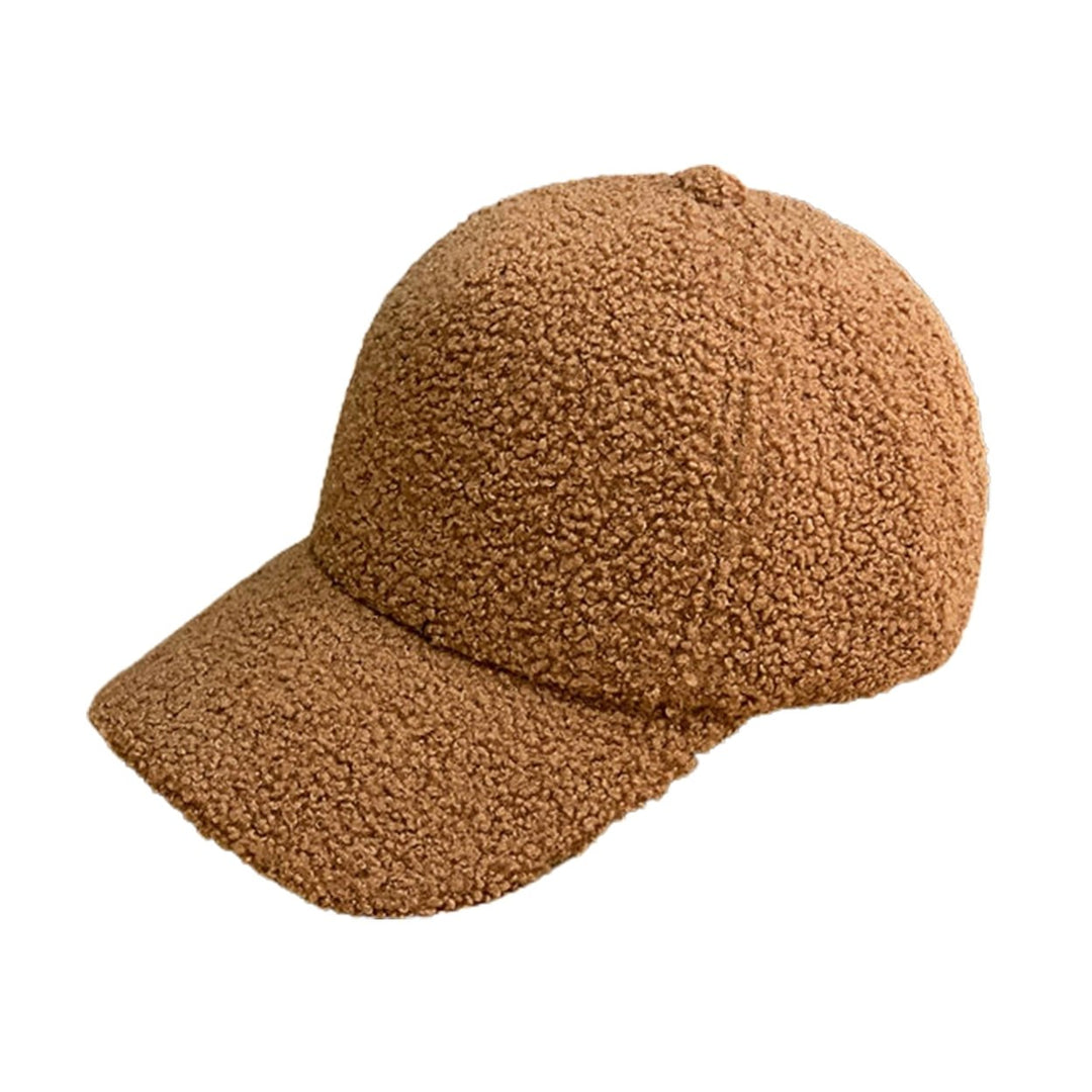 Plush Baseball Cap Autumn Winter Fuzzy Curved Brim Windproof Warm UV Protection Men Women Adults Outdoor Sports Casual Image 1