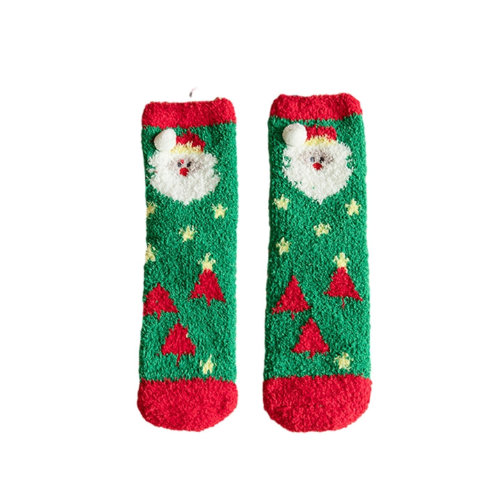 Cozy Coral Velvet Christmas Socks Adorable Cartoon Design Unisex Soft Durable Breathable Thickened Festive Holiday Gift Image 9