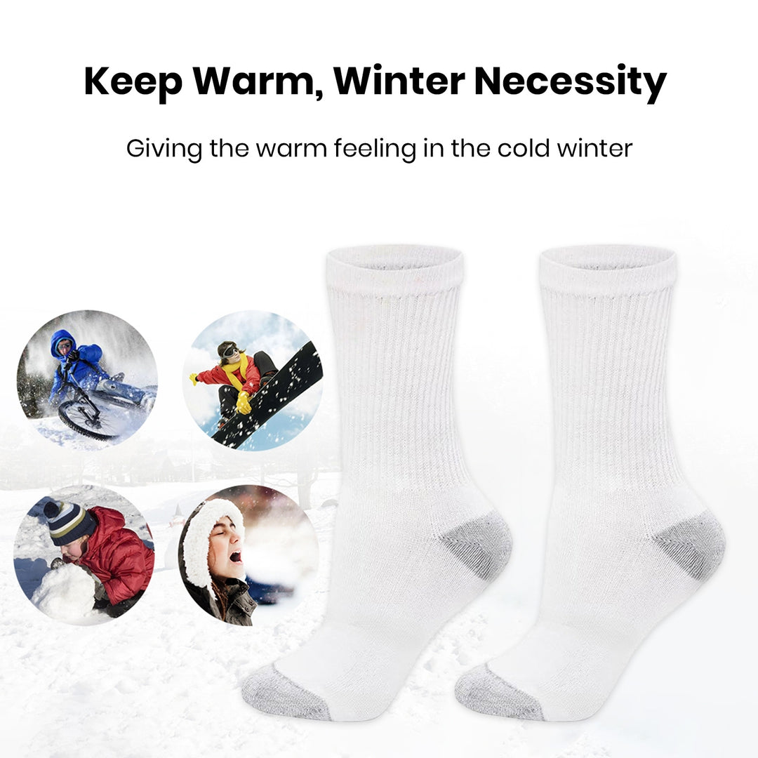 1 Pair Winter Fall Socks Color Matching High Elasticity Soft Warm Anti-slip Mid-tube No Odor Image 4