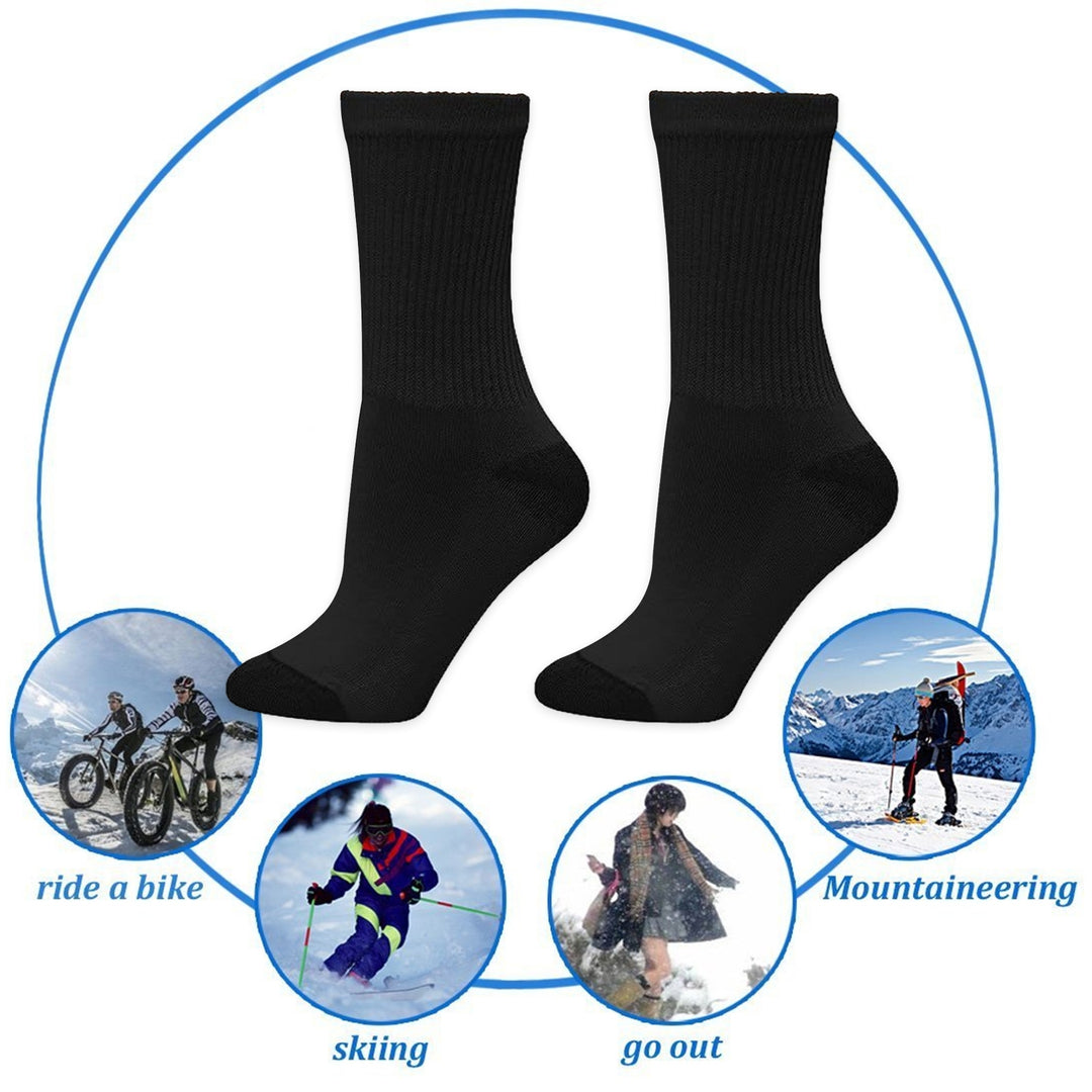 1 Pair Winter Fall Socks Color Matching High Elasticity Soft Warm Anti-slip Mid-tube No Odor Image 6