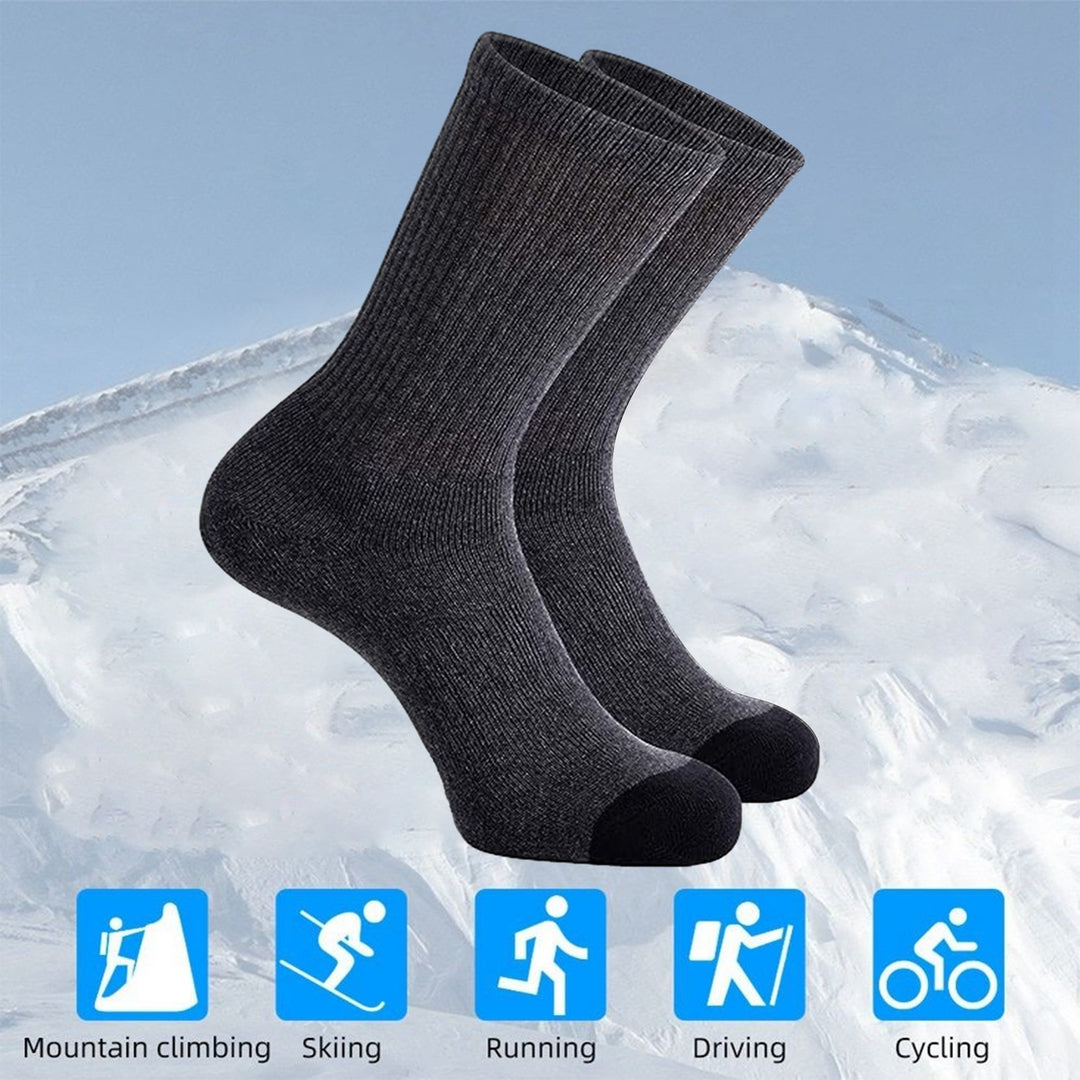 1 Pair Winter Fall Basketball Socks Color Matching High Elasticity Soft Warm Anti-slip Mid-tube No Image 8