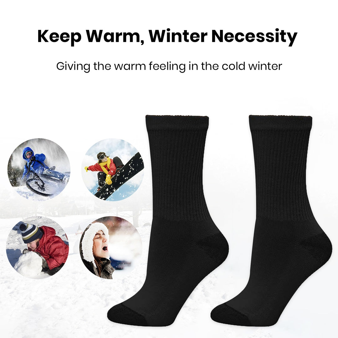 1 Pair Winter Fall Socks Color Matching High Elasticity Soft Warm Anti-slip Mid-tube No Odor Image 11