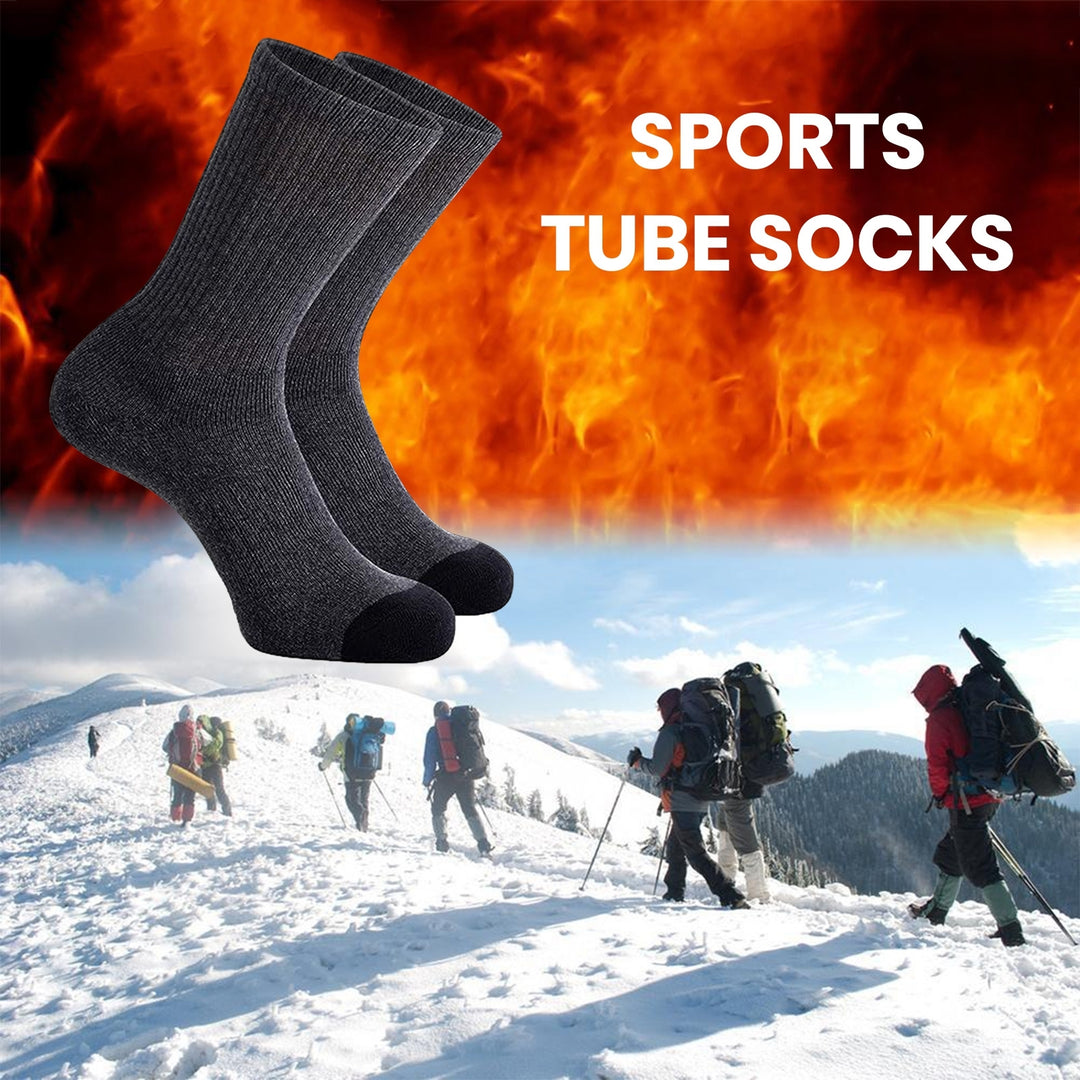 1 Pair Winter Fall Basketball Socks Color Matching High Elasticity Soft Warm Anti-slip Mid-tube No Image 10