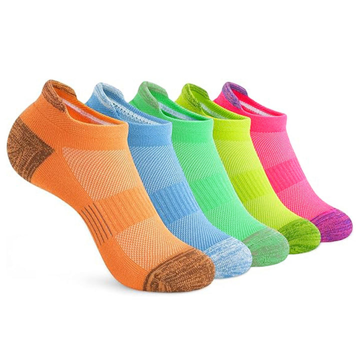 5 Pairs Ankle Socks Wear Resistant Elastic Breathable Moisture-wicking Washable Non-Fading Running Athletic Socks Image 4