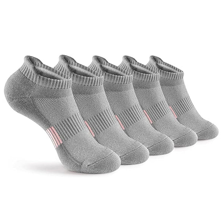 5 Pairs Ankle Socks Wear Resistant Elastic Breathable Moisture-wicking Washable Non-Fading Running Athletic Socks Image 7