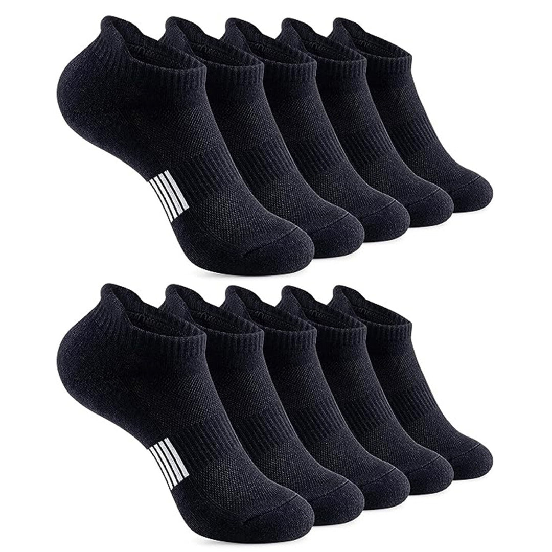 5 Pairs Ankle Socks Wear Resistant Elastic Breathable Moisture-wicking Washable Non-Fading Running Athletic Socks Image 9