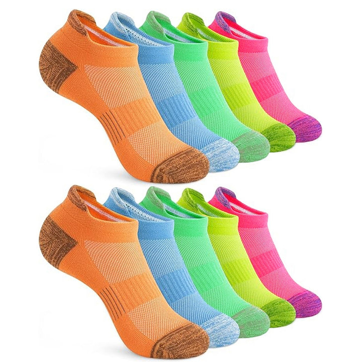 5 Pairs Ankle Socks Wear Resistant Elastic Breathable Moisture-wicking Washable Non-Fading Running Athletic Socks Image 10