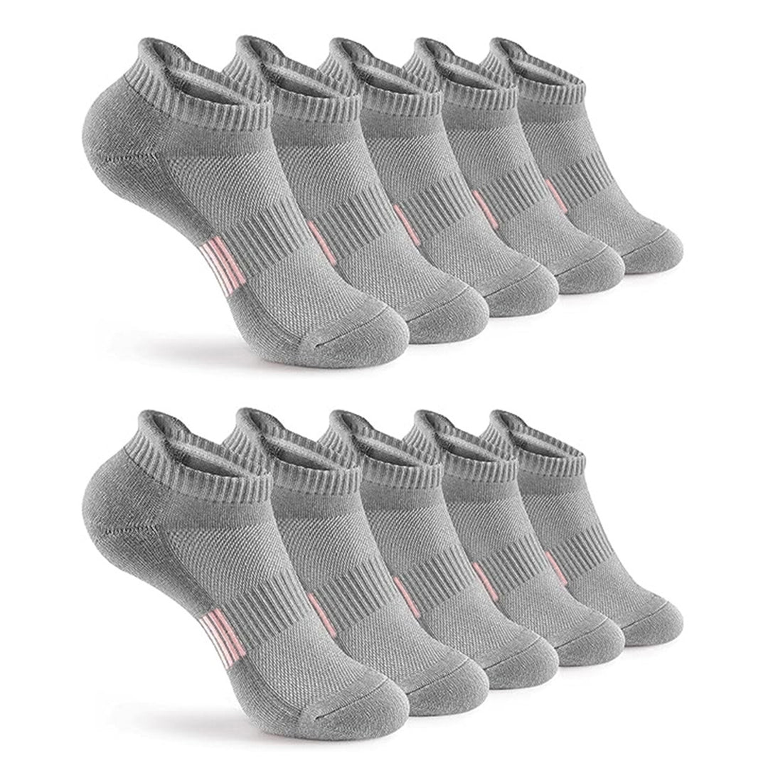 5 Pairs Ankle Socks Wear Resistant Elastic Breathable Moisture-wicking Washable Non-Fading Running Athletic Socks Image 11