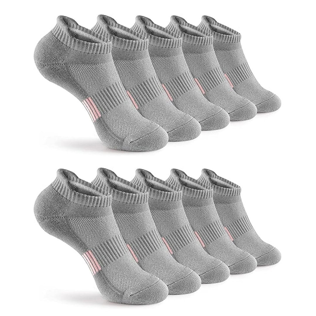 5 Pairs Ankle Socks Wear Resistant Elastic Breathable Moisture-wicking Washable Non-Fading Running Athletic Socks Image 1