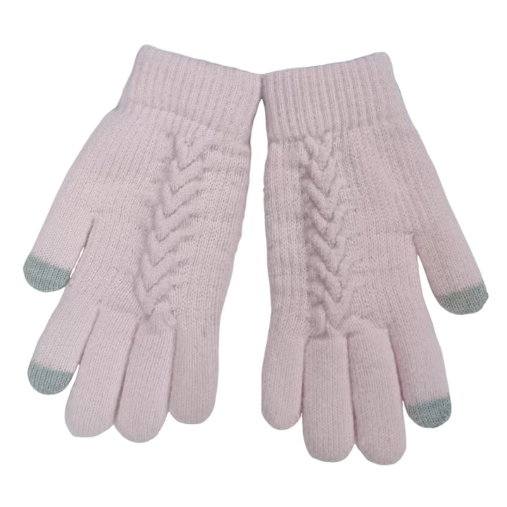 1 Pair Women Winter Warm Gloves Solid Color Cold Prevention Windproof Thickened Riding Touch Screen Gloves Image 9