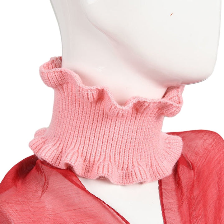 Women Autumn Winter Knitted Neck Scarf Dual Use Sheer Trim Hair Band Solid Color High Elastic Scarf Headgear Image 6