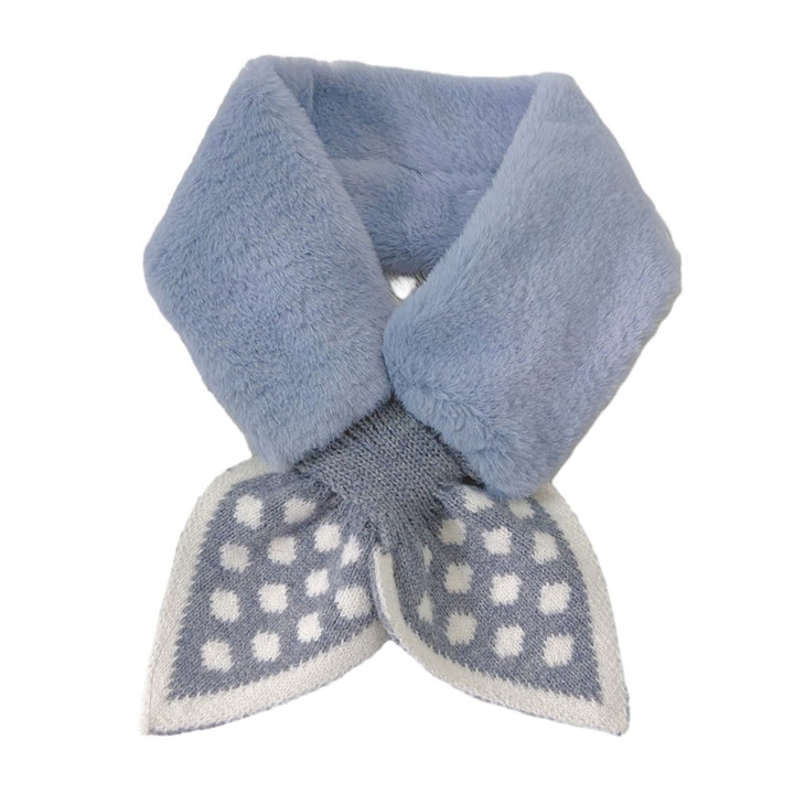 Winter Warm Plush Scarf Imitate Rabbit faux Cross Scarf Autumn Winter Dot Print Plush Neck Gaiter Women Scarf Image 1